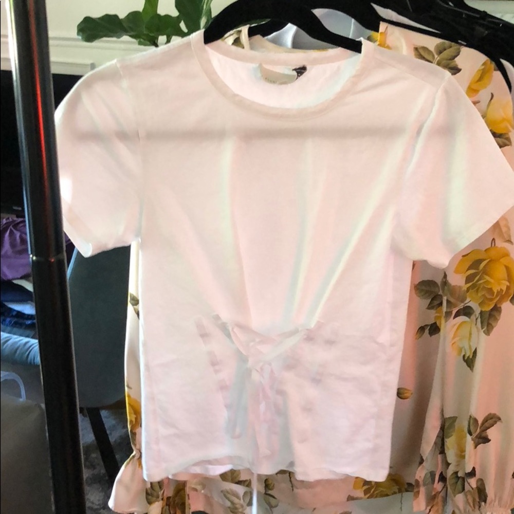 Flyer du mal lace up front white tee shirt